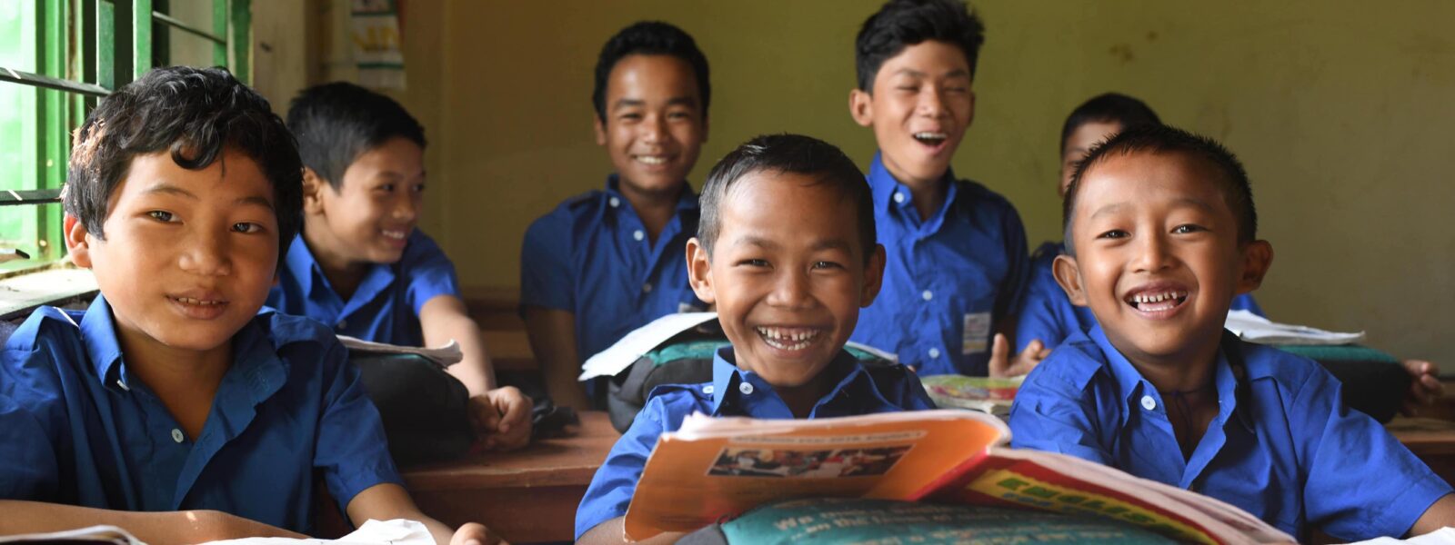 Children Smiling in Classroom in Bangladesh