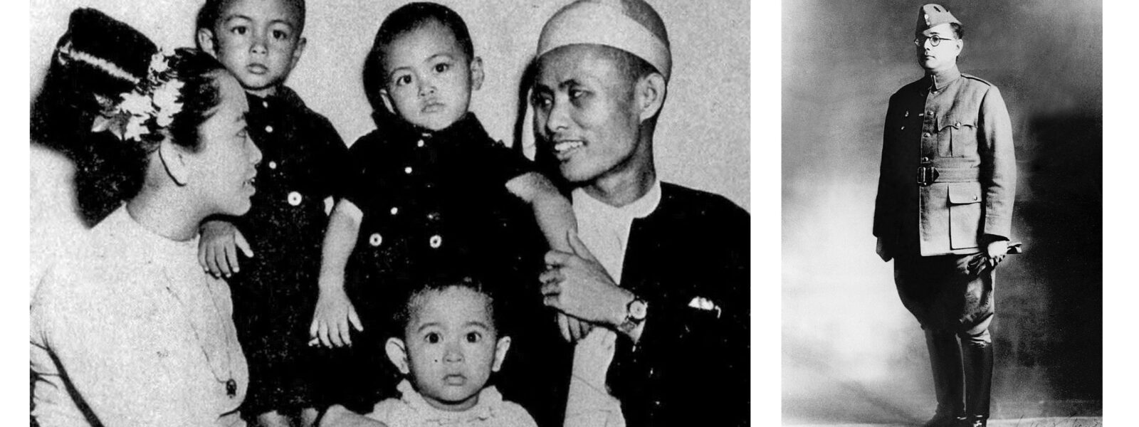 Aung San and family; Subhas Chandra Bose